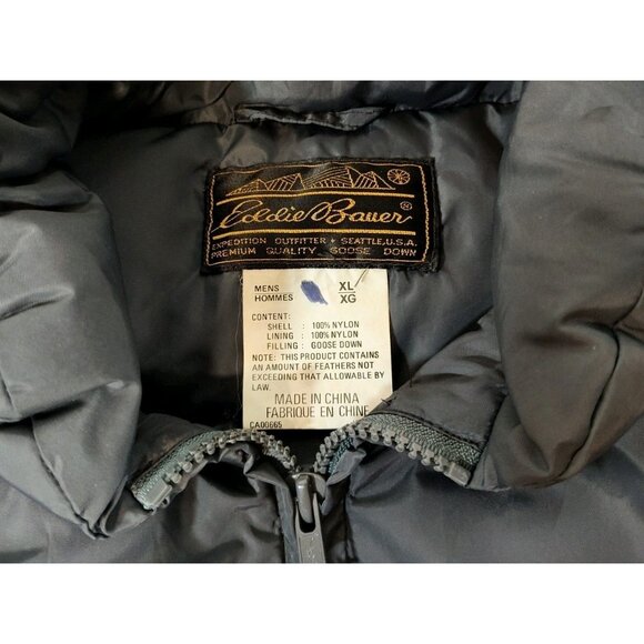 Eddie Bauer Men's XL Premium Goose Down Downlight Puffer Vest Gray WPL-9647 Vtg - Picture 2 of 7